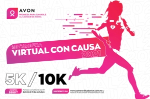 México se pinta de rosa gracias a la Carrera Virtual con Causa Avon 2021